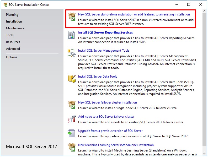 SQL Server 2017 Kurulumu